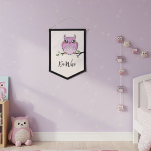 Be Wise Owl Inspirational Nursery Pennant Banner