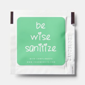 Be Wise Sanitize - Cute Typography Green Hand Sanitizer Packet