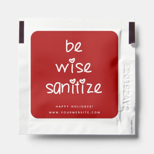 Be Wise Sanitize _ Cute Typography Red Hand Sanitizer Packet