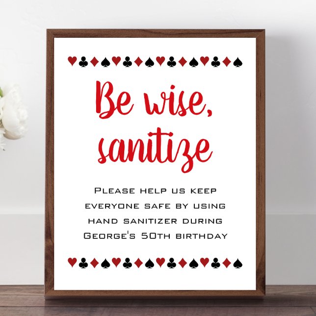 Be Wise Sanitize Las Vegas Casino Birthday Poster (Creator Uploaded)
