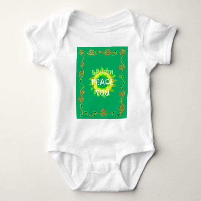 Be With You Peace Baby Bodysuit (Front)