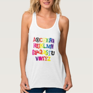 Be You Alphabet Funny Rainbow Typography Tank Top