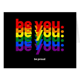Be You Be Proud LGBTQ Pride Rainbow Lesbian Gay L Cards