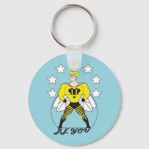 Be You (Bee You)-White stars. Keychain