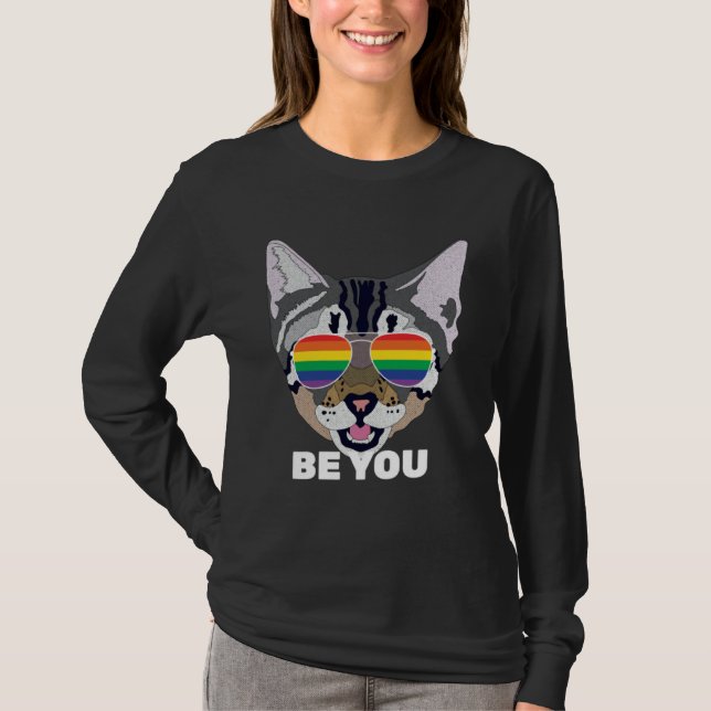 Be You Cat  Gay Pride T-Shirt (Front)