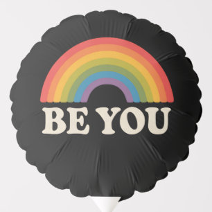 Be You Gay Lesbian Pride LGBTQ Ally Rainbow Retro Balloon