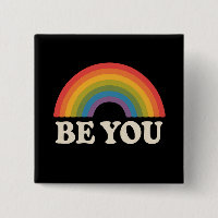 Be You Gay Lesbian Pride LGBTQ Ally Rainbow Retro