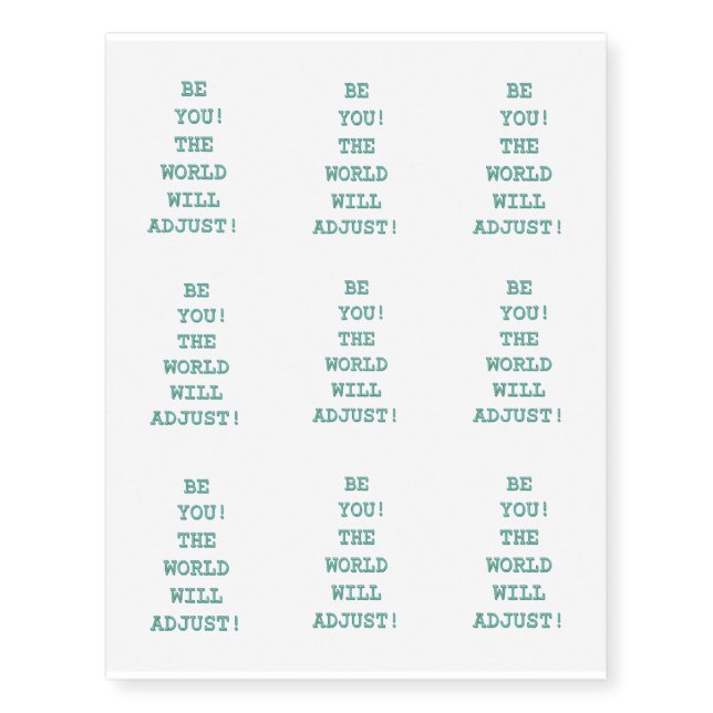 Be you inspirational text temporary tattoos (Front)