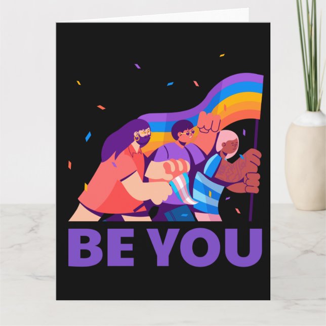 Be you. LGBT+Pride. Rainbow flag  Card (Front)