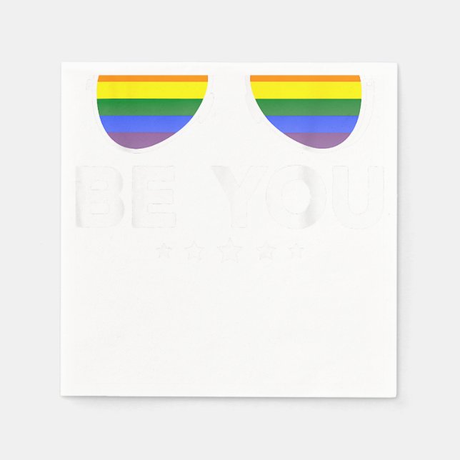 Be You LGBT Rainbow Sunglasses  Napkins (Front)