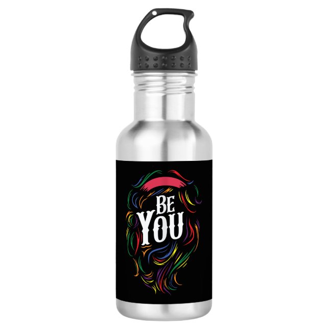 Be You | LGBTQ | Rainbow | Gay Pride Stainless Steel Water Bottle (Front)