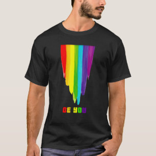 Be You Pride  LGBT Ally Rainbow Flag Retro Vintage T-Shirt