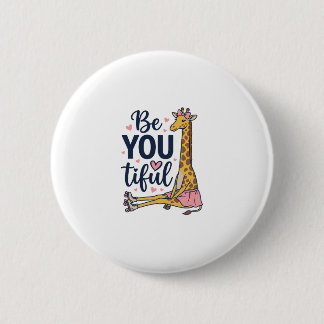 Be You Tiful Giraffe Roller Skate Vintage Shirt De Button