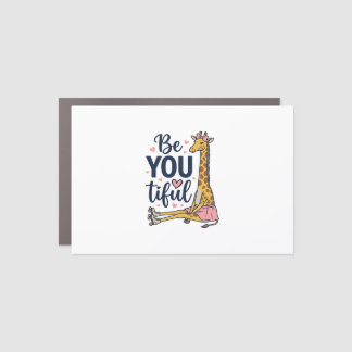 Be You Tiful Giraffe Roller Skate Vintage Shirt De Car Magnet
