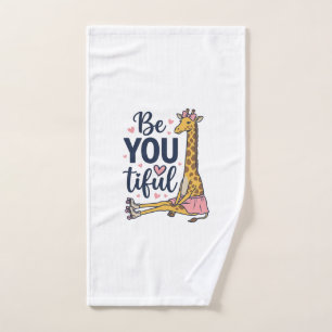 Be You Tiful Giraffe Roller Skate Vintage Shirt De Hand Towel