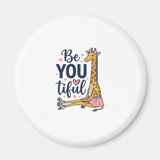 Be You Tiful Giraffe Roller Skate Vintage Shirt De Magnet