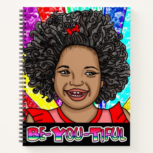 Be_You_Tiful Little Girl Laughing Pop Art Notebook