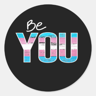 Be You - Trans -white Classic Round Sticker
