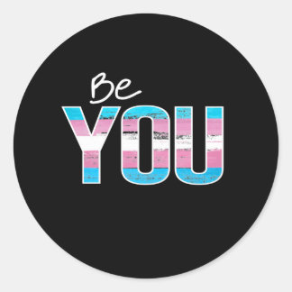 Be You - Trans -white Classic Round Sticker