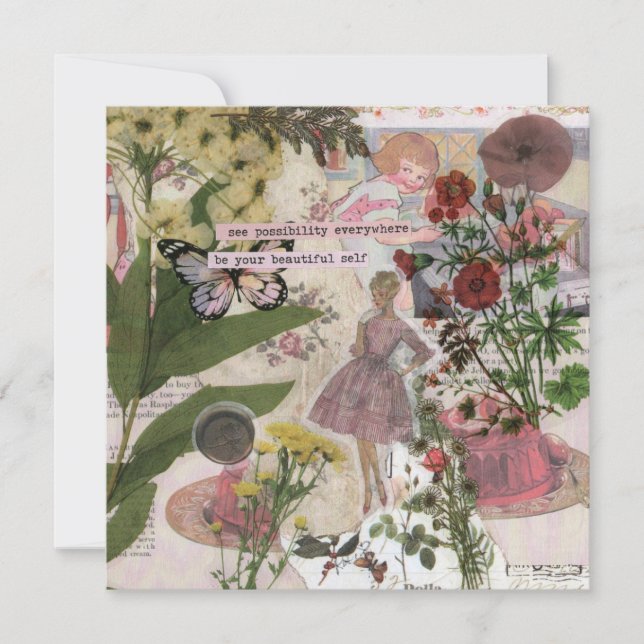 Be Your Beautiful Self Flat Greeting Card (Front)