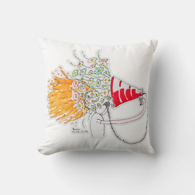 Be Your Biggest Fan Throw Pillow (Front)