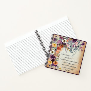 Be your guide, autumn floral mix notebook