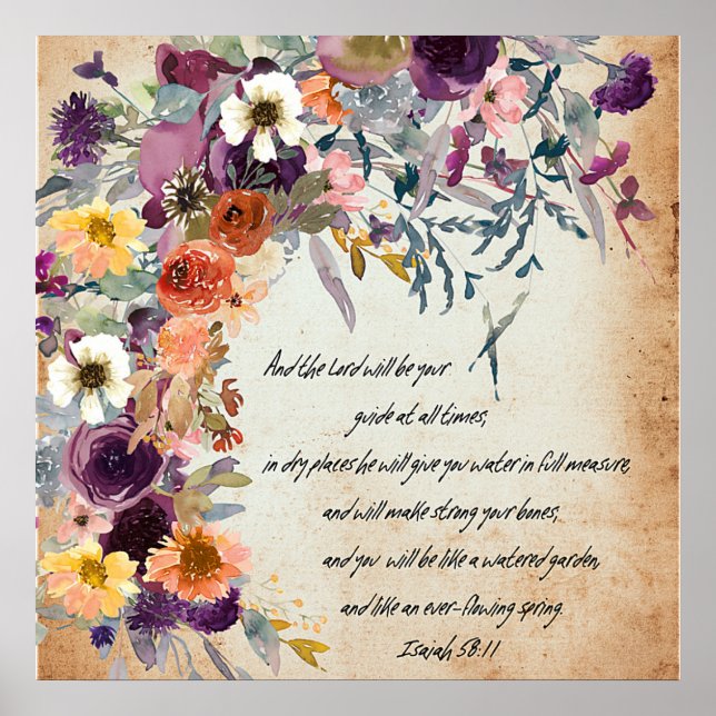 Be your guide, autumn floral mix poster (Front)