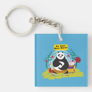 Cartoon Lightning Panda Keychain Tide Cool Kung Fu Panda Pendant Keyholder  Car Bag Trinket Fine Jewelry Accessories Keyring Gift