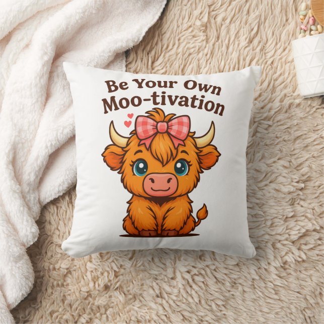 be your own mooo-tivation throw pillow (Blanket)