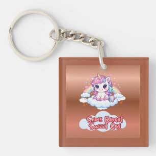 Be Your Own Rainbow Cute Unicorn  Keychain