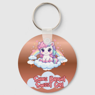 Be Your Own Rainbow Cute Unicorn  Keychain
