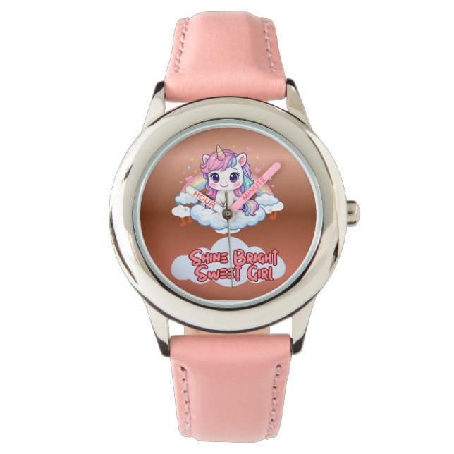 Be Your Own Rainbow Cute Unicorn  Watch (Front)