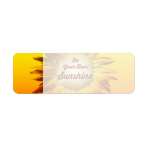 Be Your Own Sunshine Sunflower Red Yellow Ombre Label