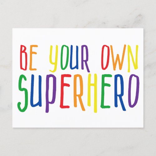 Be your own superhero Inspirational Quote Postcard