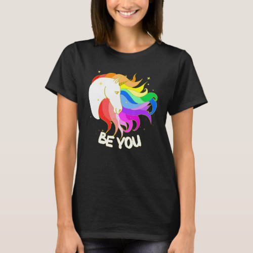 Be Yourself A Magical Unicorn With Rainbow Mane T_Shirt