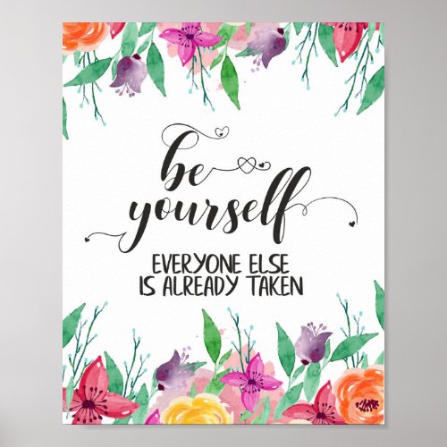 Be Yourself Always believe in yourself quote Poster