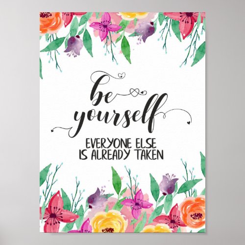 Be Yourself Always believe in yourself quote Poster