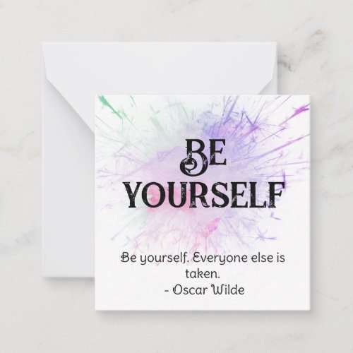 BE YOURSELF AP62 Pastel Burst Flat Note Card