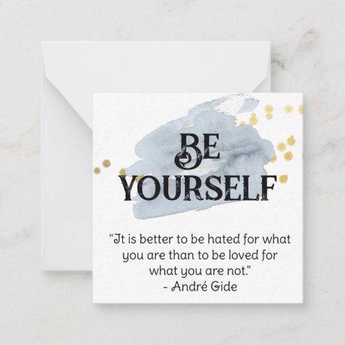  BE YOURSELF AP62 WatercolorSelf Flat Note Card