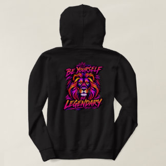 Be Yourself Be Legendary Lion Orange & Pink Hoodie