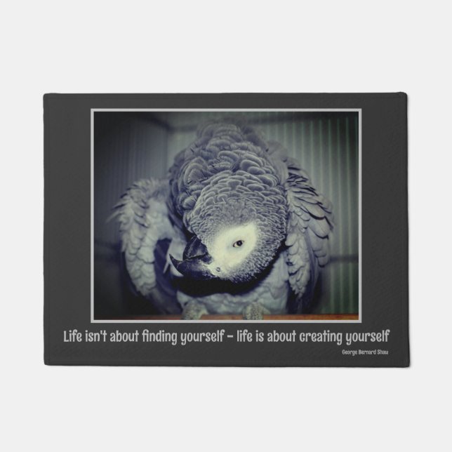 Be Yourself Cute Parrot Inspirational Quote  Doormat (Front)