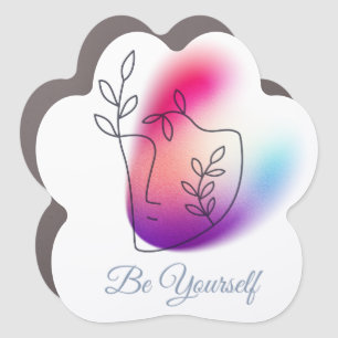 "Be Yourself" Design Paw-Shaped Car Magnet