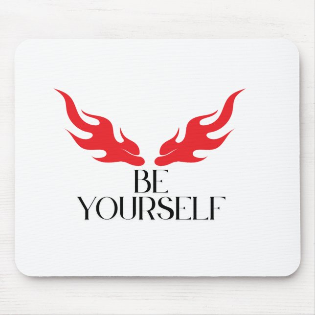 Be Yourself – Empowering Minimalist Quote Design f Mouse Pad (Front)