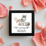 Be Yourself Husky Puppy Watercolor Illustration Gift Box<br><div class="desc">Delight in the charm of the "Be Yourself Husky Puppy Watercolor Illustration" gift box, featuring an adorable illustration of a Husky puppy standing next to a mailbox with soft white balloons emerging from it. This endearing scene, complete with a gift, makes it an ideal addition to any nursery room, perfect...</div>