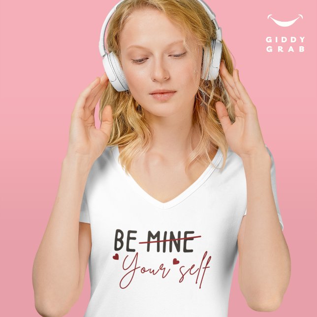 Be Yourself Inspirational Quote Valentine White T-Shirt (Creator Uploaded)