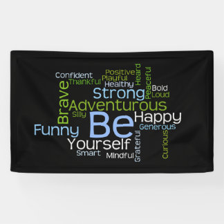 BE Yourself Inspirational Word Cloud Banner