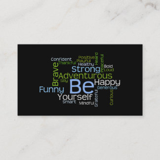 BE Yourself Inspirational Word Cloud Business Card