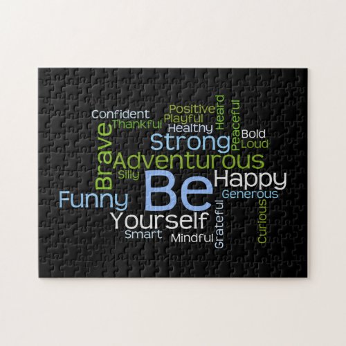 BE Yourself Inspirational Word Cloud Jigsaw Puzzle