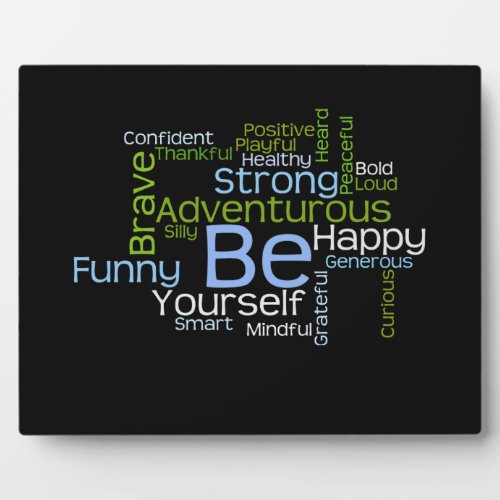 BE Yourself Inspirational Word Cloud Plaque