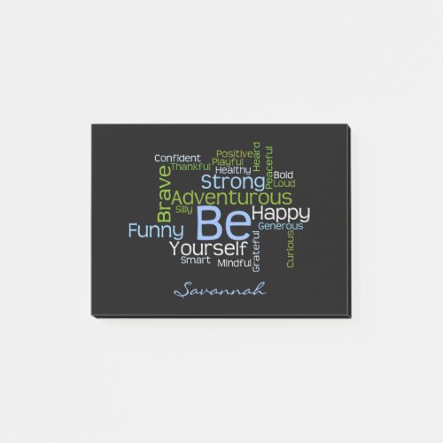 BE Yourself  Inspirational Word Cloud Post_it Notes